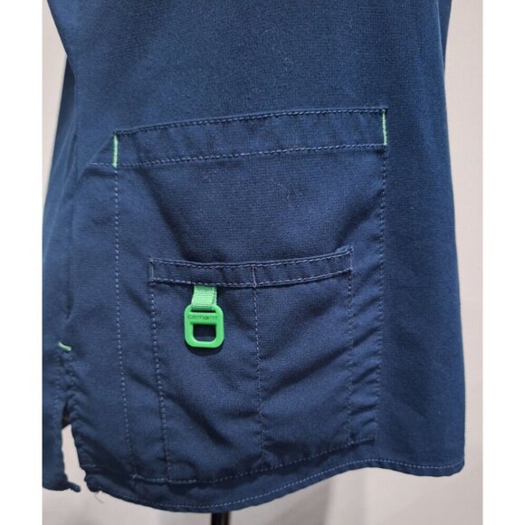 EUC Carhartt Women's Force Scrub Top Navy Blue Short Sleeve/Sz S - Picture 6 of 9
